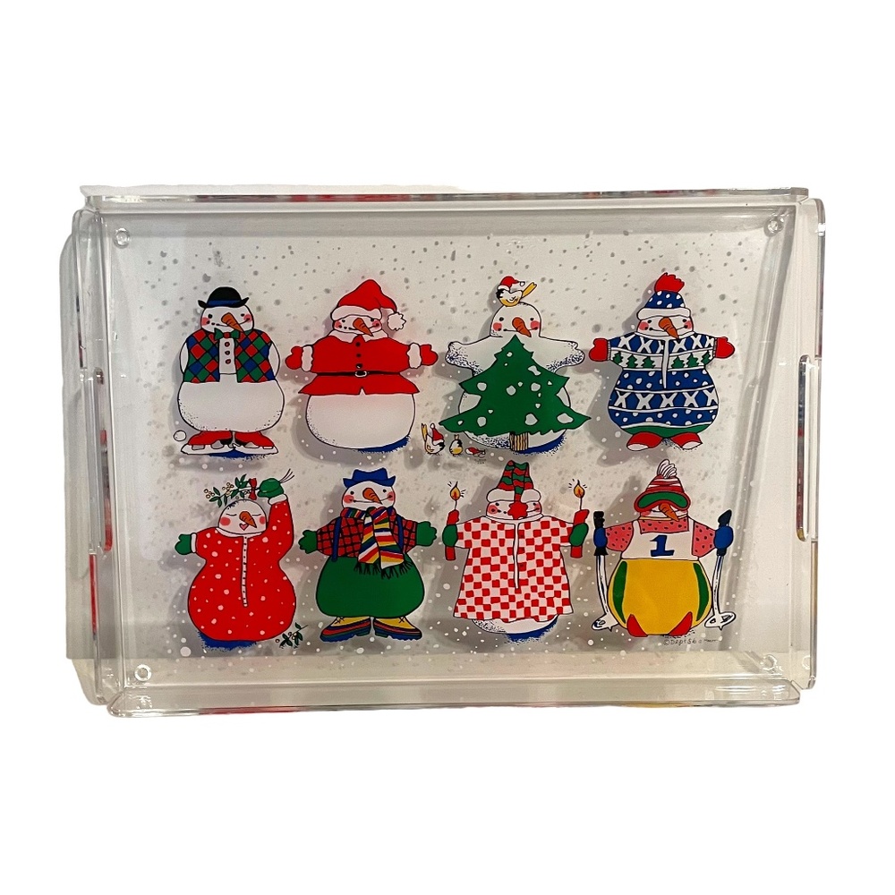 Department 56 Acrylic Christmas Snowman‎ Serving Tray